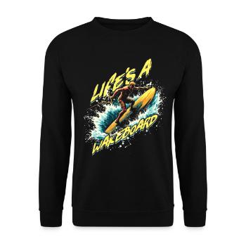 Wakeboarding Wakeboarder Life's A Wakeboard - Sweat-shirt Unisexe - noir - Devant - Alina (178cm) & Michal (187cm)