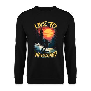 Wakeboard en direct sur wakeboard - Sweat-shirt Unisexe - noir - Devant - Alina (178cm) & Michal (187cm)