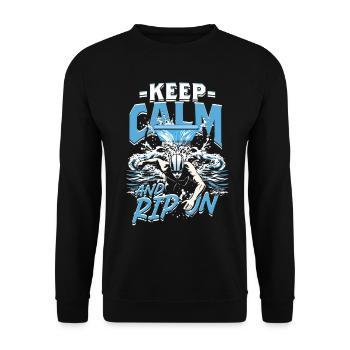 Saut De Tremplin Restez Calme Et Déchirez - Sweat-shirt Unisexe - noir - Devant - Alina (178cm) & Michal (187cm)