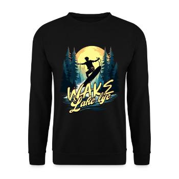 Wakeboarding Wakeboard Wakeboarder - Unisex Sweatshirt - black - Front - Alina (178cm) & Michal (187cm)