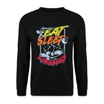 Wakeboarding Eat Sleep Wakeboard Wakeboarder - Sweat-shirt Unisexe - noir - Devant - Alina (178cm) & Michal (187cm)