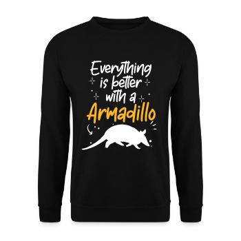 Armadillo Everything Better with Armadillo Armadillo - Unisex Sweatshirt - black - Front - Alina (178cm) & Michal (187cm)