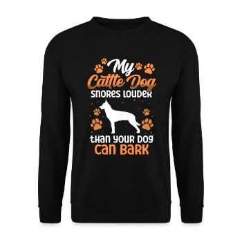 Australian Cattle Dog ronfle bruyant chien de bétail - Sweat-shirt Unisexe - noir - Devant - Alina (178cm) & Michal (187cm)