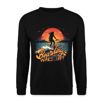 Wakeboarding Wakeboard Wakeboarder - Unisex Sweatshirt - black - Front - Alina (178cm) & Michal (187cm)