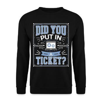 Did You Put In A Ticket? IT Support Informatik - Unisex Pullover - Schwarz - Vorne - Alina (178cm) & Michal (187cm)