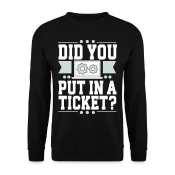 Administrateur réseau Avez-vous mis un ticket ? Soutien informatique - Sweat-shirt Unisexe - noir - Devant - Alina (178cm) & Michal (187cm)