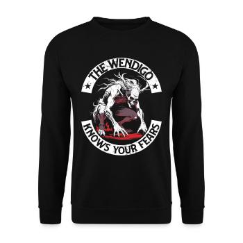 Wendigo Kryptide Cryptid - Unisex Pullover - Schwarz - Vorne - Alina (178cm) & Michal (187cm)