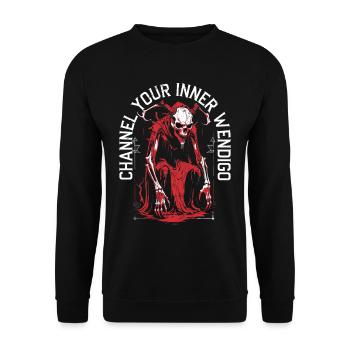 Wendigo Kryptide Cryptid - Unisex Pullover - Schwarz - Vorne - Alina (178cm) & Michal (187cm)
