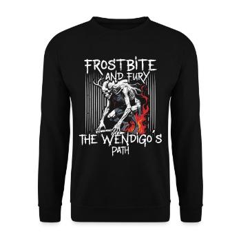 Wendigo Kryptide Cryptid - Unisex Pullover - Schwarz - Vorne - Alina (178cm) & Michal (187cm)
