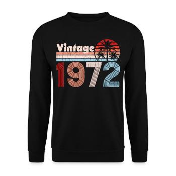 Millésime 1972 Palmiers Rétro Anniversaire - Sweat-shirt Unisexe - noir - Devant - Alina (178cm) & Michal (187cm)