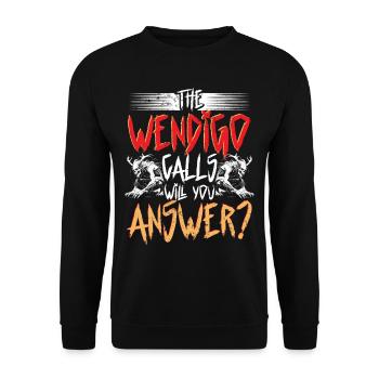 Wendigo Kryptide Cryptid - Unisex Sweatshirt - black - Front - Alina (178cm) & Michal (187cm)