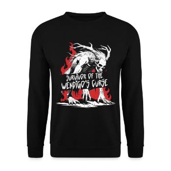 Wendigo Kryptide Cryptid - Unisex Pullover - Schwarz - Vorne - Alina (178cm) & Michal (187cm)