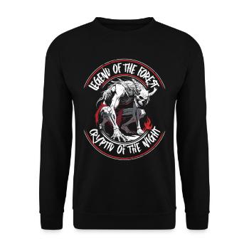 Wendigo Kryptide Cryptid - Unisex Pullover - Schwarz - Vorne - Alina (178cm) & Michal (187cm)