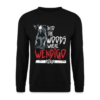 Wendigo Kryptide Cryptid - Unisex Sweatshirt - black - Front - Alina (178cm) & Michal (187cm)