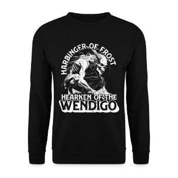 Wendigo Kryptide Cryptid - Unisex Pullover - Schwarz - Vorne - Alina (178cm) & Michal (187cm)