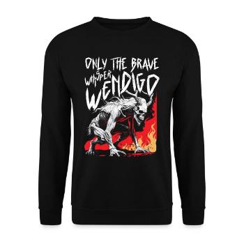 Wendigo Kryptide Cryptid - Unisex Sweatshirt - black - Front - Alina (178cm) & Michal (187cm)