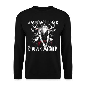Wendigo Kryptide Cryptid - Unisex Pullover - Schwarz - Vorne - Alina (178cm) & Michal (187cm)