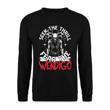 Wendigo Kryptide Cryptid - Unisex Pullover - Schwarz - Vorne - Alina (178cm) & Michal (187cm)