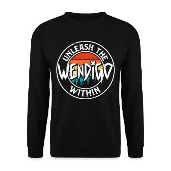 Wendigo Kryptide Cryptid - Unisex Sweatshirt - black - Front - Alina (178cm) & Michal (187cm)