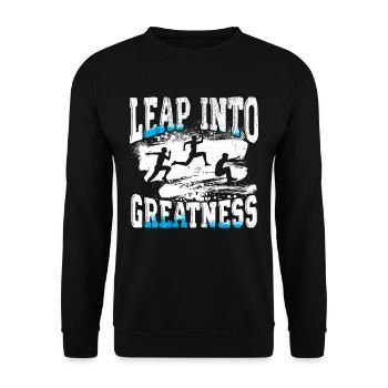 Saut en longueur Saut dans la grandeur - Sweat-shirt Unisexe - noir - Devant - Alina (178cm) & Michal (187cm)