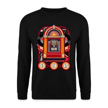 Jukebox Collector 33 78 45 - Unisex Sweatshirt - black - Front - Alina (178cm) & Michal (187cm)