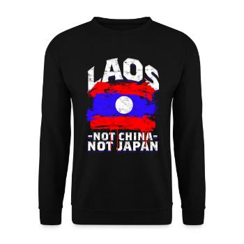 Laos Not China Not Japan Laotische Wurzel - Unisex Pullover - Schwarz - Vorne - Alina (178cm) & Michal (187cm)