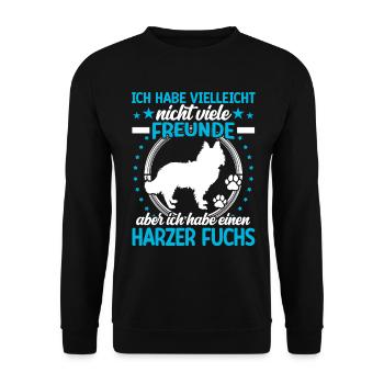 Harz fox is my friend Old German herding dog - Unisex Sweatshirt - black - Front - Alina (178cm) & Michal (187cm)