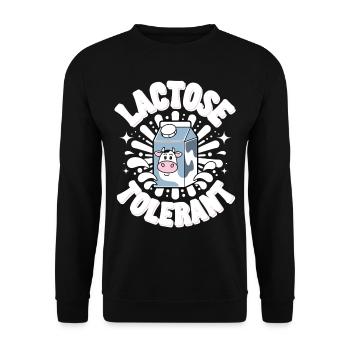 Lactose tolerant Milk lovers Lactose tolerance - Unisex Sweatshirt - black - Front - Alina (178cm) & Michal (187cm)