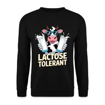 Lactose Tolerant Milk Lovers Lactose Tolerant - Unisex Sweatshirt - black - Front - Alina (178cm) & Michal (187cm)