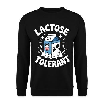 Lactose tolerant Lactose tolerance Milk lovers - Unisex Sweatshirt - black - Front - Alina (178cm) & Michal (187cm)