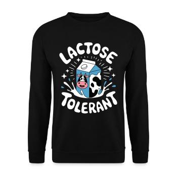Tolérant au lactose Amateurs de lait Lactose - Sweat-shirt Unisexe - noir - Devant - Alina (178cm) & Michal (187cm)