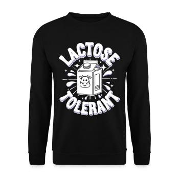 Tolérants au lactose Amateurs de lait - Sweat-shirt Unisexe - noir - Devant - Alina (178cm) & Michal (187cm)