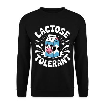 Laktosetolerant Milchliebhaber Pro-Dairy - Unisex Pullover - Schwarz - Vorne - Alina (178cm) & Michal (187cm)
