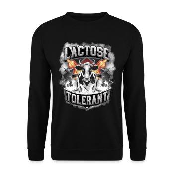 Tolérants au lactose Amateurs de lait - Sweat-shirt Unisexe - noir - Devant - Alina (178cm) & Michal (187cm)