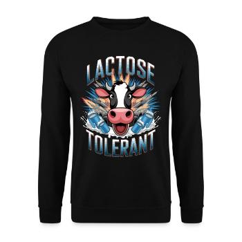 Tolérants au lactose Amateurs de lait - Sweat-shirt Unisexe - noir - Devant - Alina (178cm) & Michal (187cm)