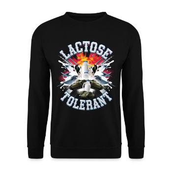 Tolérants au lactose Amateurs de lait - Sweat-shirt Unisexe - noir - Devant - Alina (178cm) & Michal (187cm)