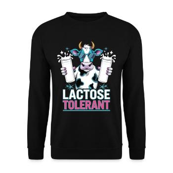 Tolérants au lactose Amateurs de lait - Sweat-shirt Unisexe - noir - Devant - Alina (178cm) & Michal (187cm)
