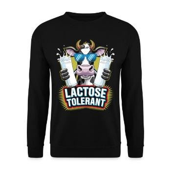 Tolérants au lactose Amateurs de lait - Sweat-shirt Unisexe - noir - Devant - Alina (178cm) & Michal (187cm)