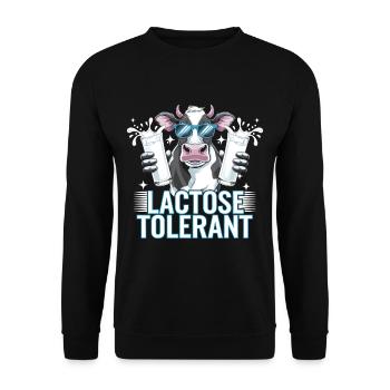 Tolérants au lactose Amateurs de lait - Sweat-shirt Unisexe - noir - Devant - Alina (178cm) & Michal (187cm)