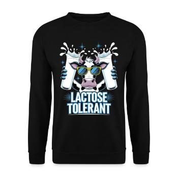 Tolérants au lactose Amateurs de lait - Sweat-shirt Unisexe - noir - Devant - Alina (178cm) & Michal (187cm)