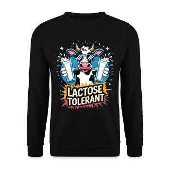 Tolérants au lactose Amateurs de lait - Sweat-shirt Unisexe - noir - Devant - Alina (178cm) & Michal (187cm)