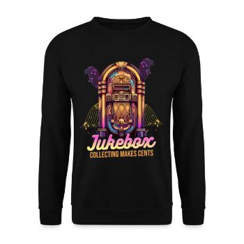 Jukebox Collectors Jukebox Collecting Makes Cents - Unisex Sweatshirt - black - Front - Alina (178cm) & Michal (187cm)
