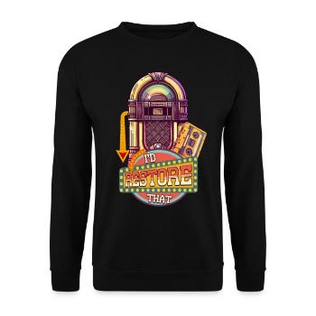 Jukebox collector Je restaurerais ça - Sweat-shirt Unisexe - noir - Devant - Alina (178cm) & Michal (187cm)