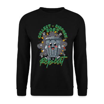 Garbage Man Garbage Truck Collect Dispose Sort Repeat - Unisex Sweatshirt - black - Front - Alina (178cm) & Michal (187cm)