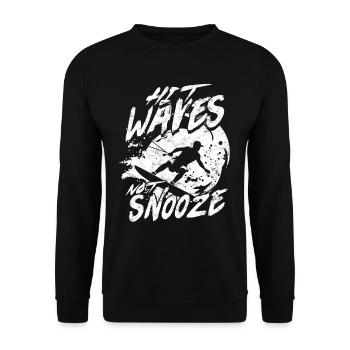Wakeboarding Wakeboard Hit Waves Not Snooze - Sweat-shirt Unisexe - noir - Devant - Alina (178cm) & Michal (187cm)