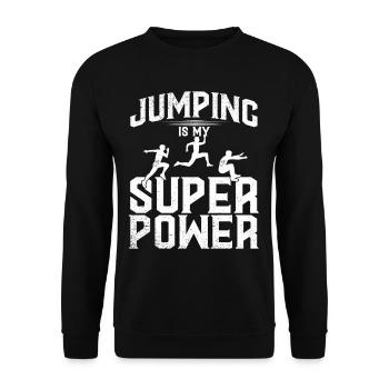 Long Jump Long Jump Jumping Is My Super Power - Unisex Sweatshirt - black - Front - Alina (178cm) & Michal (187cm)