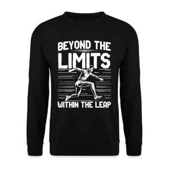 Long Jump Beyond The Limits Within The Leap - Unisex Sweatshirt - black - Front - Alina (178cm) & Michal (187cm)