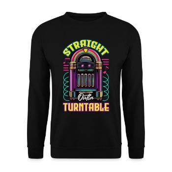 Jukebox Collectible Straight Outta Turntable - Unisex Sweatshirt - black - Front - Alina (178cm) & Michal (187cm)