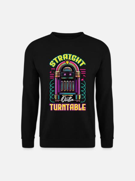 Jukebox Sammler Straight Outta Turntable - Unisex Pullover - Schwarz