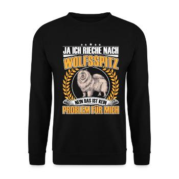 Wolfspitz : , je sens comme Keeshond - Sweat-shirt Unisexe - noir - Devant - Alina (178cm) & Michal (187cm)